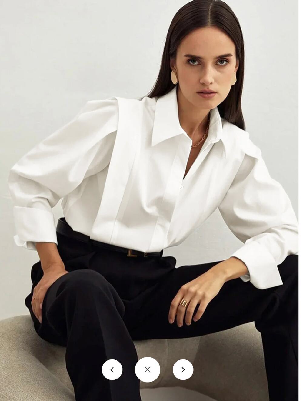 NWT Commense Oversized Button Down Cotton Shirt sz XL